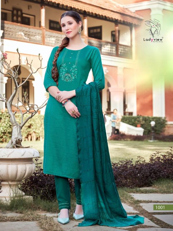 Ladyview Geet Designer Silk Ethnic Wear Readymade Salwar